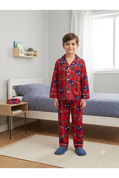 Fil Kids Set de pijamale de iarnă pentru băieți, din țesătură din bumbac și p...