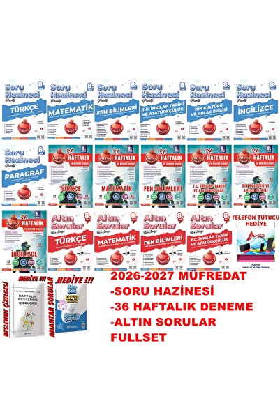 Nartest Yayınları 2027 MÜFREDAT 8.SINIF PRESTİJ SORU HAZİNESİ+36 HAFTALIK DEN...