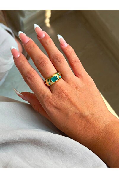 ANKA JEWELLRY Steel Women's Ring – Stylish and Elegant Design with Turquoise ...