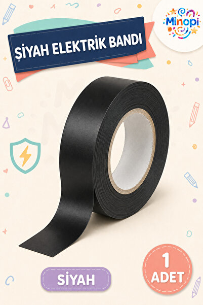 Minopi Globe Siyah Elektrik İzolasyon Bandı 13 mm x 5 Metre – 1 Adet