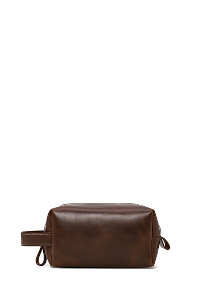Derimod Men's Brown Leather Handbag Nb720001Dv