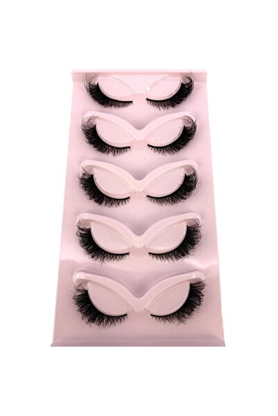 choice2 5pairs Ru-8 5 Pairs Cat/Fox Eyelashes Faux Mink Eyelashes Winged End ...