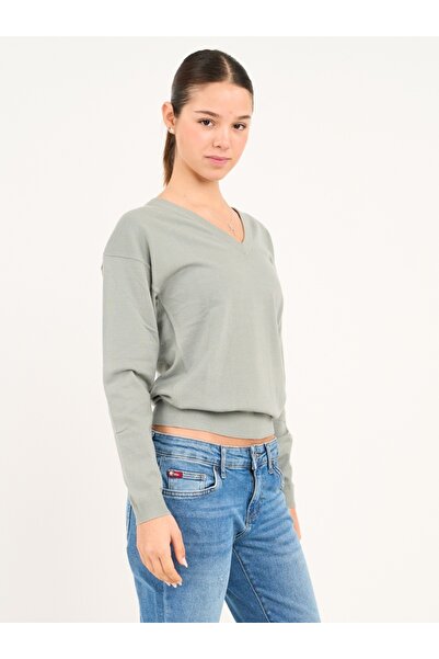 Lee Cooper - Pulover dama cu maneca lunga de culoare uniforma