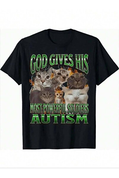 23ERVA God Gave Him The Strongest Warrior: AutismCat Pattern - Fun Autism Awa...