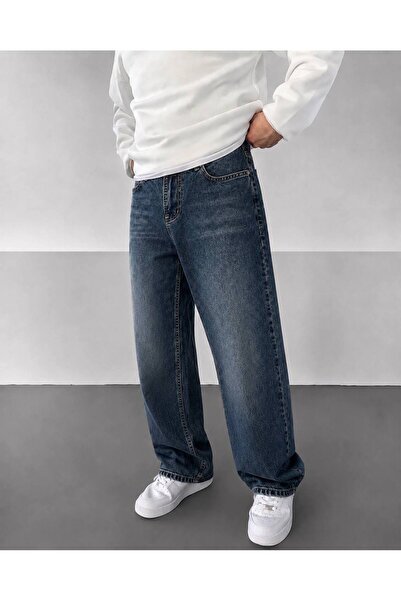 DIRECTIVE JEANS Blugi pentru bărbați, albaștri, largi, cu croială lejeră, TINTLI