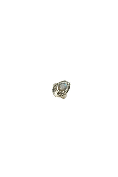 Eylül silver Inel din argint 925 cu labradorit rotund, model ondulat vintage