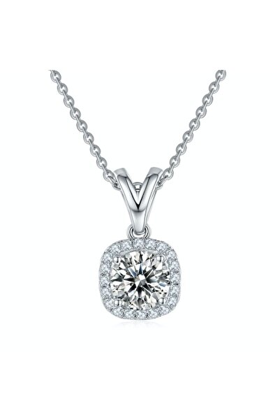 UNA VIDA Colier cu moissanit de 1ct, argint 925