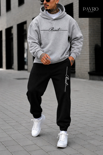 PAVRO Sweatshirt Tracksuit Set Oversize Shaped Comfortable Fit Quality Fabric...