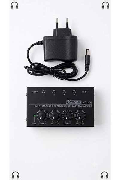 mucize Microamp Ha400 4 Channel Ultra-Compact Stereo Headphone Amplifier (wit...
