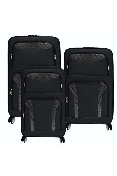 OEM Set de 3 valize de călătorie, D5583, 4 roți duble cu rotație la 360 de gr...