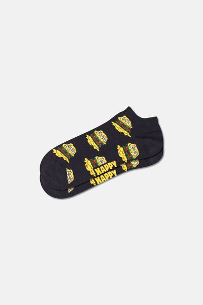 Happy Socks - Black Hamburger Patterned Socks