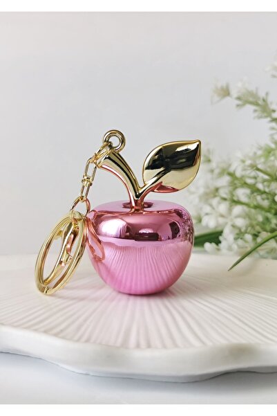 Halley Concept Metallic Pink Apple Figured Charm Keychain 11X4 cm
