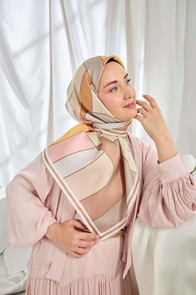 Silk Home Twill Silk Scarf Mid-Century Cream