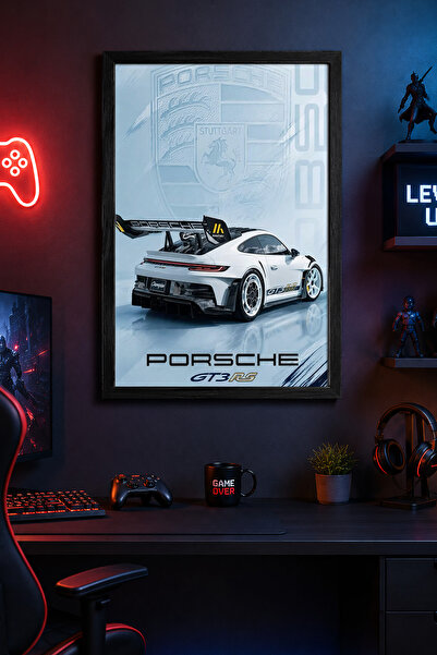 Charmbi Porsche GT3 RS Ξύλινη ζωγραφική τοίχου με αφίσα δώρου Premium Edition...