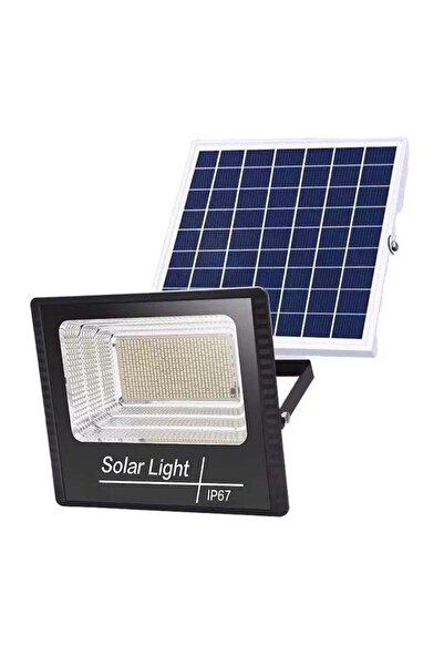 OEM Ηλιακός προβολέας με πάνελ 100W, τηλεχειριστήριο, αλουμινίου - σετ 2 τεμα...