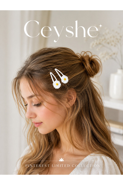 CeyShe 2-Pack Papatya Pinterest White Snap Fasteners for Children and Teenage...