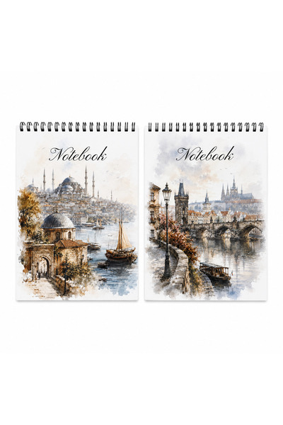 Kapudan 2 Blank Notepads / A5 Vertical Size - 100 Gr. Paper / 60 X 2 Sheets /...
