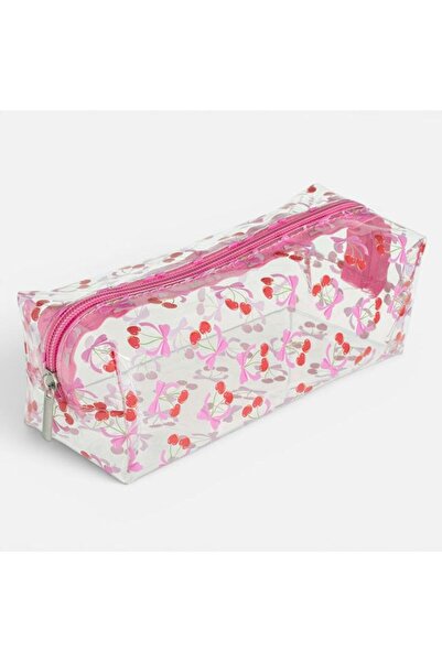 BAMI NETWORK Penar cilindric transparent cirese PVC 21x8x8cm scoala