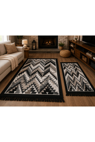 Horecahome Set 1+1 Covoare țesute, cu două fețe, 1 buc. 120x180 + 1 buc. 60 x...