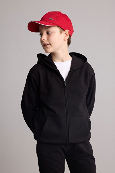 DeFacto Back to School Hooded Zippered Boys' Cardigan with Pockets H2845A826Au
