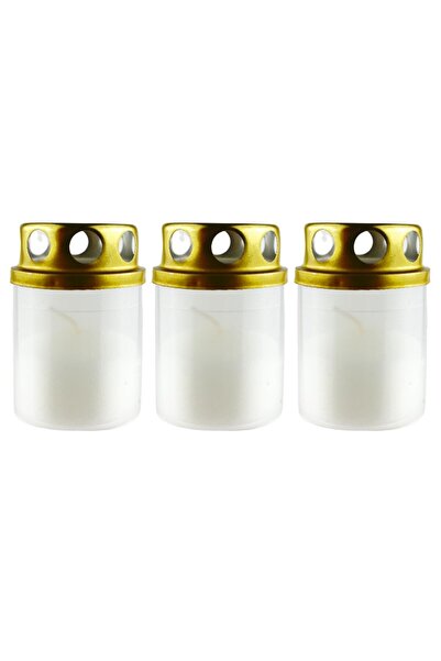 LCA Set 6 x 3 Candela cu Capac Alb, 15 Ore