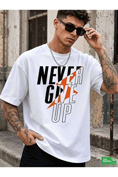 21JNRY Men Round Neck Short Sleeve Graphic Tee, Inspirational Slogan Print St...