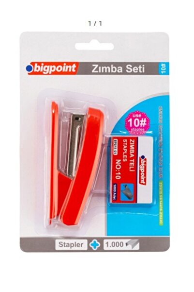 Bigpoint Zımba Makinesi Seti (Makine+Tel) No:10 Kırmızı