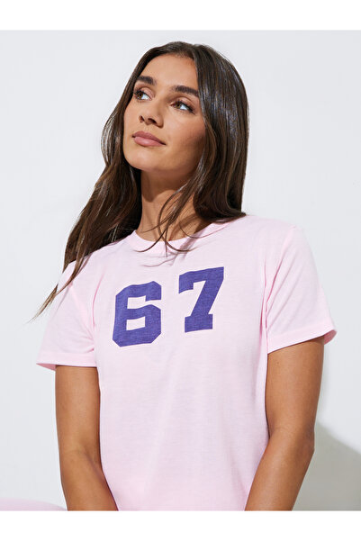 Styli Pink Graphic Print Short Sleeves Regular Fit T-Shirt