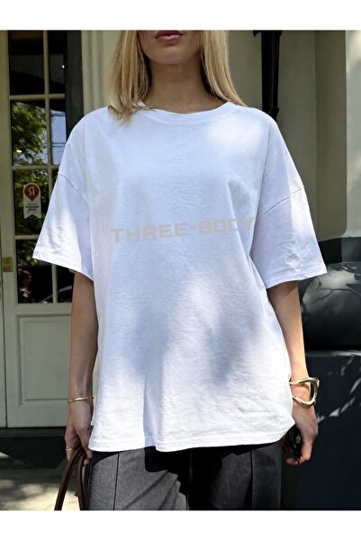 Generic Brand THREE - BODY Text Design,women's t-shirt,casual wear,graphic te...