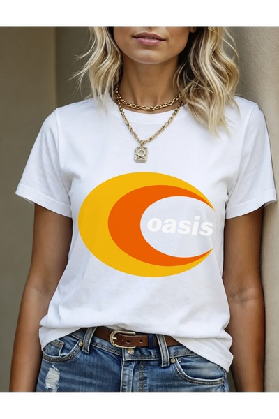 Generic Brand Oasis with Orange and Yellow Crescent,casual wear,everyday esse...