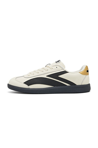Take Two By Styli Men Off White Panelled Lace-Up Sneakers