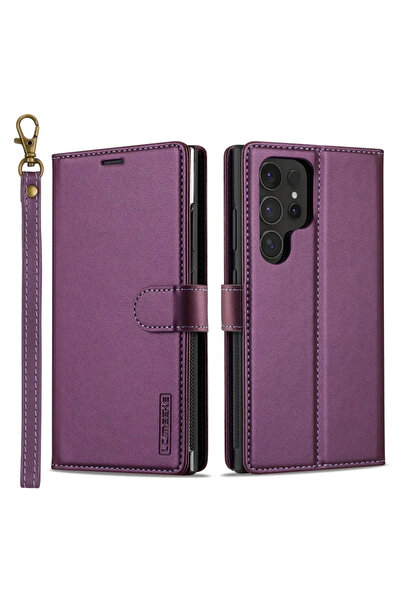 Choice For Galaxy S22 Purple Leather Case for S26 S25 Edge S24 Ultra S23 S22 ...