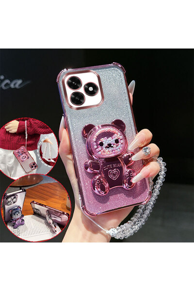 Choice12 Honor X6c Case & Strap Pink 4 Corner Shockproof Phone Case with Cute...