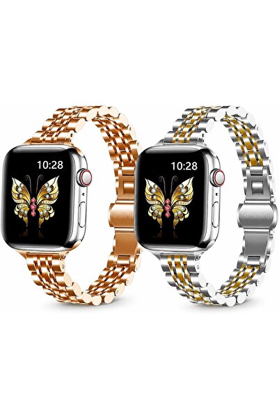 O Ozone Slim Metal Straps Compatible with Apple Watch Series 10 | Ultra 2 | 8...