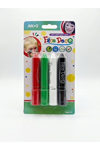 Amos 4 Colors Face Paint Crayons for Kids, Face & Body Paint Sticks, Hallowee...