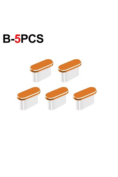choice2 برتقالي B-5PCS 1-5 قطع سدادة معدنية من نوع USB-C مقاومة للغبار لهواتف...