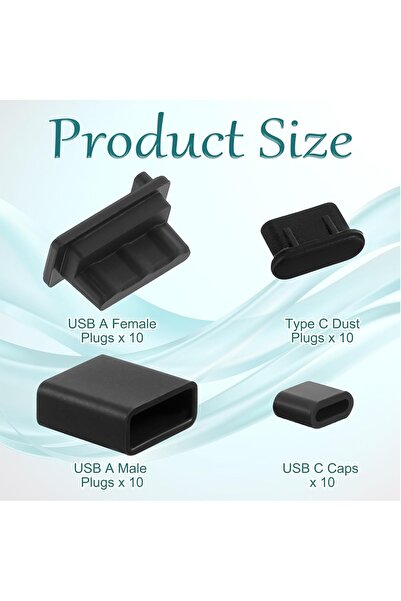 Choice 40pcs 4 Types Silicone USB Dust Plugs, Waterproof Port Caps for USB A ...