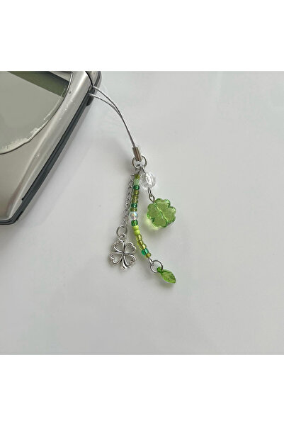 Choice1 A1 New Handmade Beaded Phone Chain Lucky Four Leaf Clovers Phone Chai...