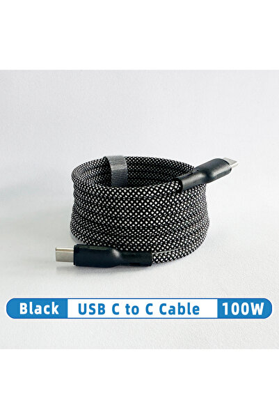 Choice7 2m(6.6ft) 100W C to C Black 100w Usb Type C To C Magnetic Cable 60w S...