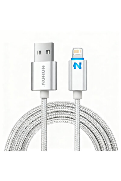 Choice 1m Silver Smart Led Light Fast Charging USB Braided Cable For iPhone 1...