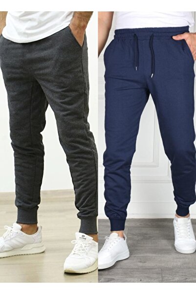 TORUK MAKTO Set of 2 Unisex Ribbed Leg Sweatpants Jogger Comfortable Fit Dail...