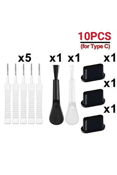 Choice6 Type C Set-10PCS 1/10PCS Charging Port Dust Plug with Cleaning Brush ...