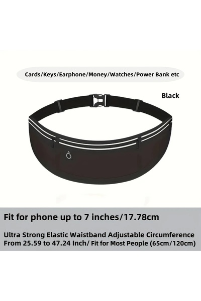 Choice1 Black Man/Woman Gym Running Sports Phone Belt Pack Pockets Marathon J...