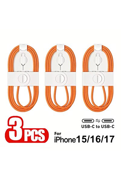 Choice1 1m 3PCS-Orange 3Pcs 1M 60W Type-C Braided Fast Charging Cable Durable...