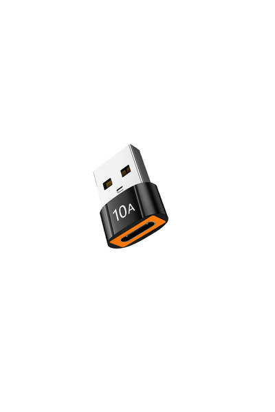 Choice USB Male to C Black 10A Fast Charge Type-C Male to USB Female OTG Adap...