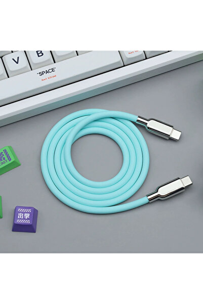 Choice Type-C to Type-C 2m SKY BLUE 240W PD3.1 Fast Charging USB-C Cable, Liq...
