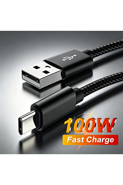 Choice13 1m Black 100W Fast Charging USB Type C Braided Cable For iPhone 15 1...