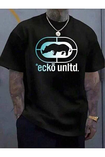 29CUN Men'S Women'S 100% Oversized T-Shirt With Logo Ecko Unltd. Graphic Prin...