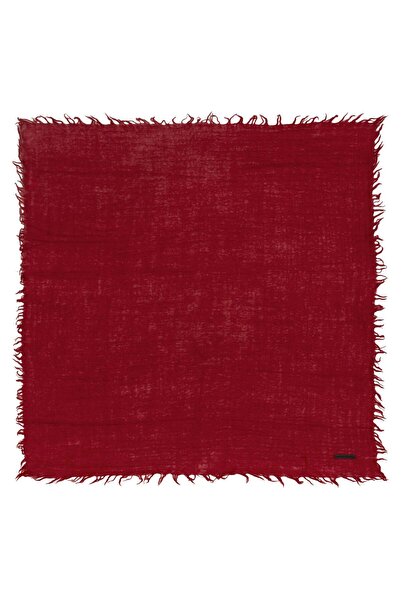 Silk and Cashmere Kırmızı Jas Saf Yün Kare Şal 70x70 cm