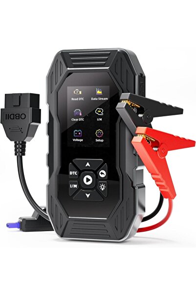 Fshyos Car starter 4 in 1, 5000A, power bank 8000 mAh, integrated OBD2 diagno...